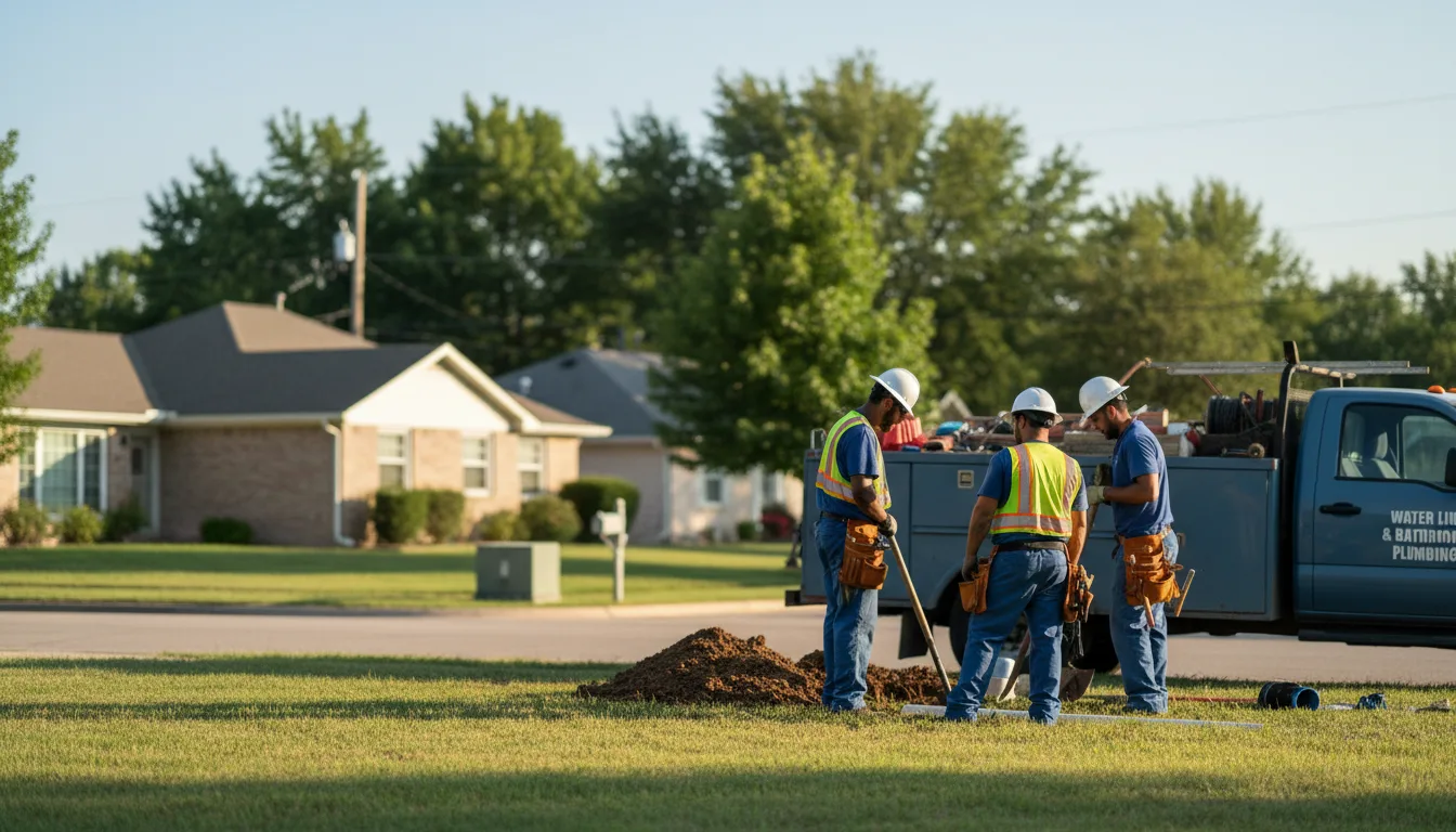 Residential water line and bathroom plumbing service in Frankford, MO